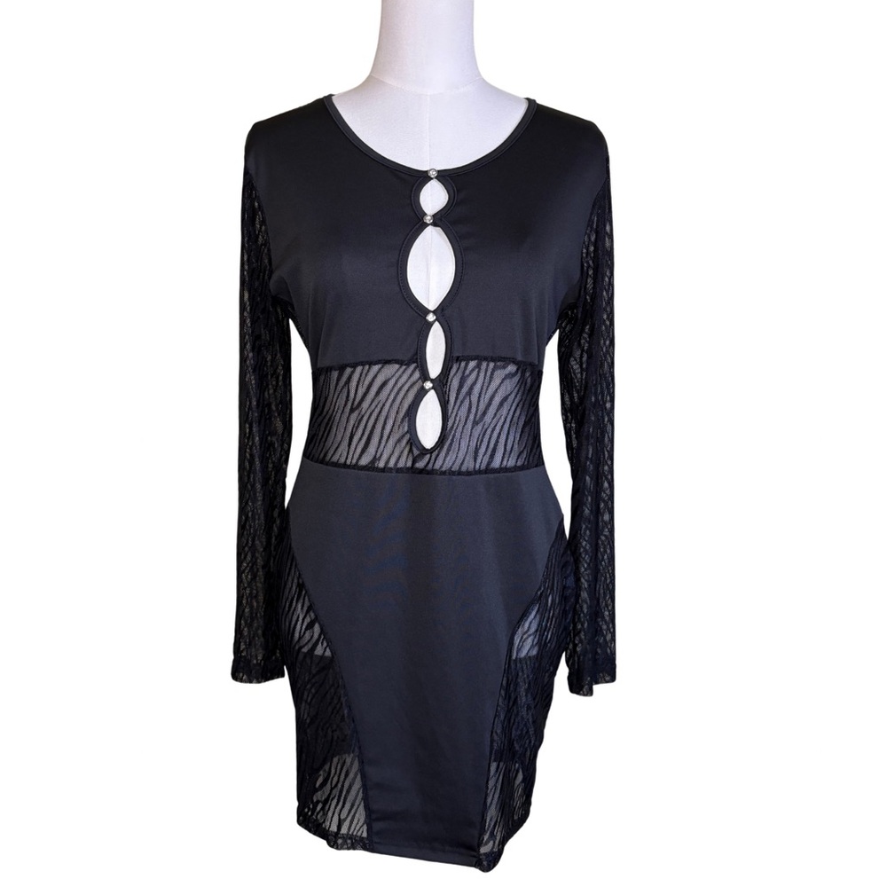 Black BodyCon Long Sleeve Dress